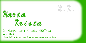 marta krista business card